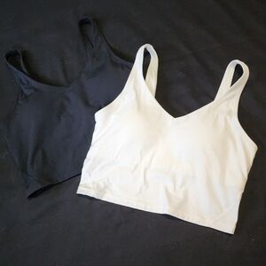 THE GYM PEOPLE | 2 Pack Padded Sports Bra Tank Black + White Medium